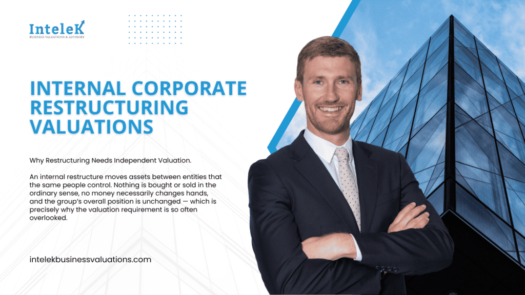 Internal Corporate Restructuring Valuations australia