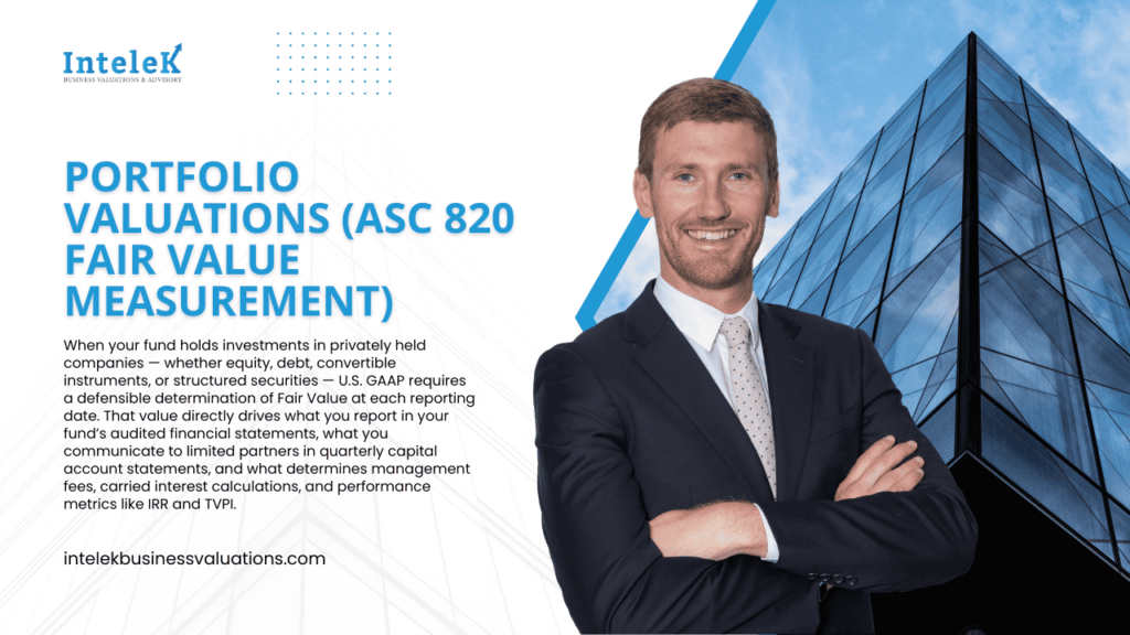 Portfolio valuations (ASC 820 Fair Value Measurement)